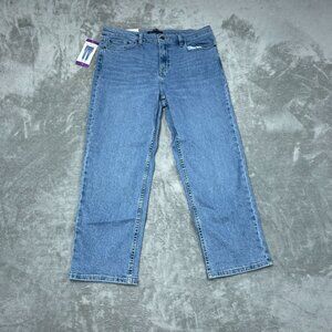 Calvin Klein Womens High-Rise Straight Leg Jeans Size 14 Light NWT  6578